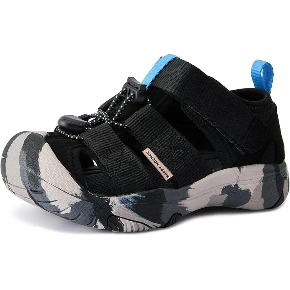 HAPPY NOCNOC Kids Breathable Summer Sandals Black Quick-Dry Water Shoes Size 6
